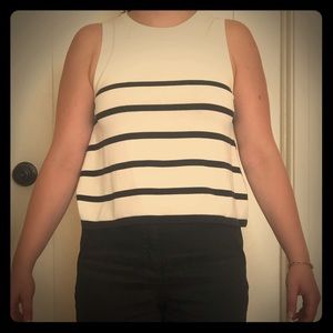Striped a-line top
